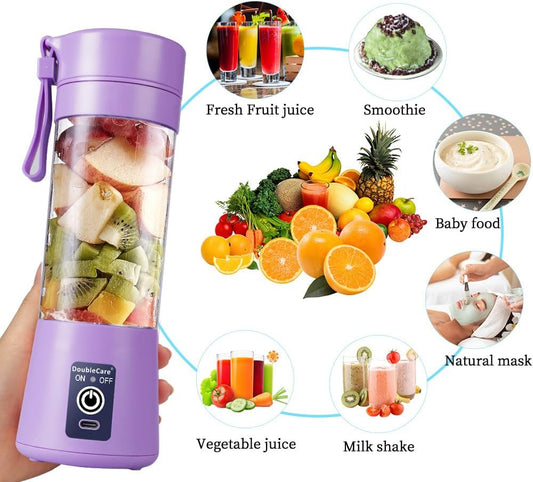 Portable Blender Cup,Electric USB Juicer Blender,Portable Juicer For Shakes and Smoothies, juice,380ml, Six Blades Great for Mixing.